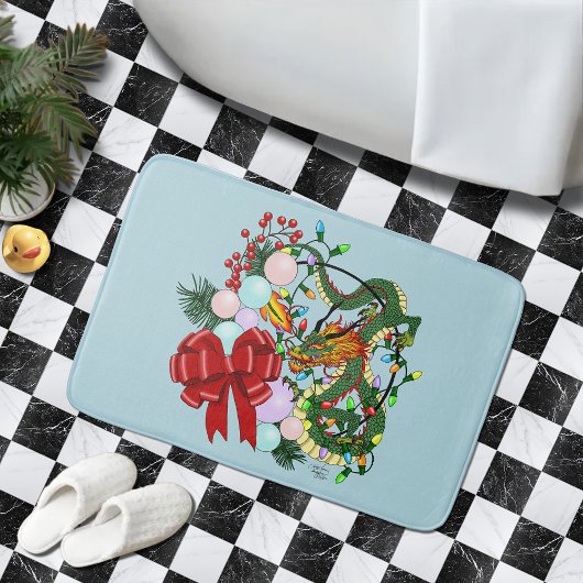 Fantasy Chinese Draak Kerst Krans Fantasie Badmat