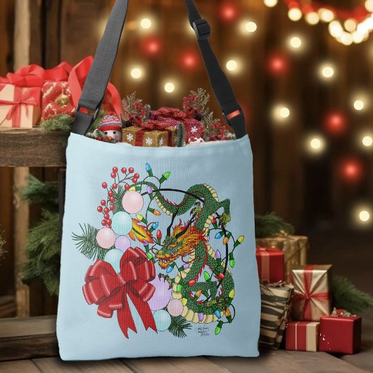 Fantasy Chinese Draak Kerst Krans Fantasie Crossbody Tas