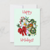 Fantasy Chinese Draak Kerst Krans Fantasie Kaart (Achterkant)
