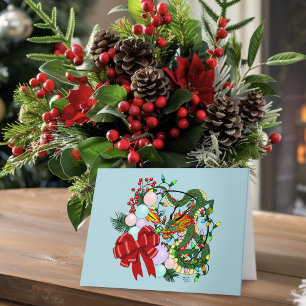 Fantasy Chinese Draak Kerst Krans Fantasie Kaart