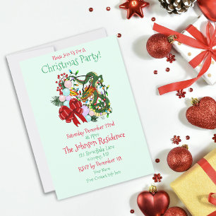 Fantasy Chinese Draak Kerst Krans Fantasie Kaart