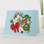 Fantasy Chinese Draak Kerst Krans Fantasie Kaart (Voorkant)