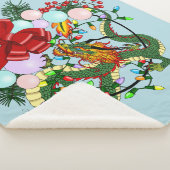Fantasy Chinese Draak Kerst Krans Fantasie Sherpa Deken (3/4)