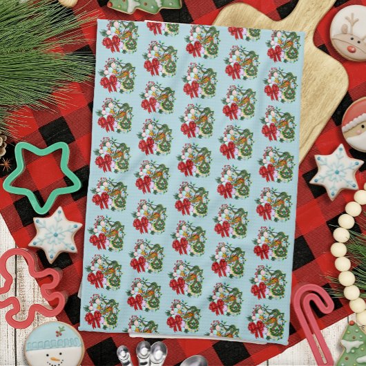 Fantasy Chinese Draak Kerst Krans Fantasie Theedoek