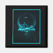 Fantasy City in een Snowglobe met een Blimp Magneet (Voorkant)