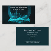 Fantasy City in een Snowglobe met een Blimp Visitekaartje (Voorkant / Achterkant)