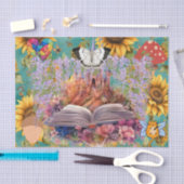 Fantasy Clipart Collage Castle Bloemen Vlinder Tissuepapier (Craft)