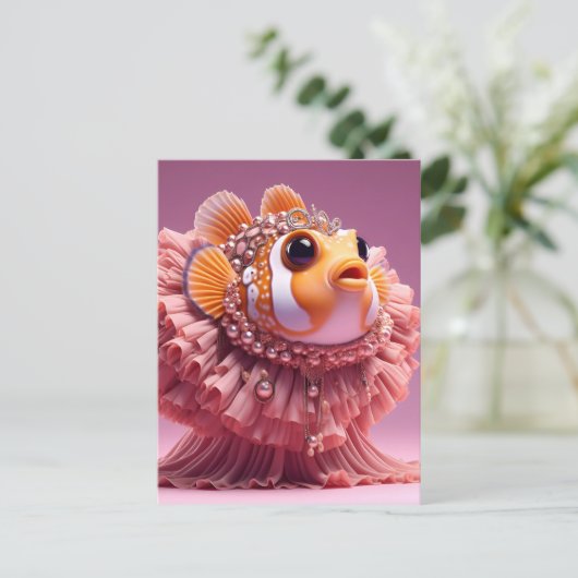 Fantasy Clownfish in a Dress Briefkaart (Staand voorkant)