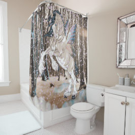 Fantasy Clydesdale Horse Fairy Douchegordijn