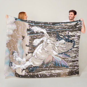Fantasy Clydesdale Horse Fairy Fleece Deken
