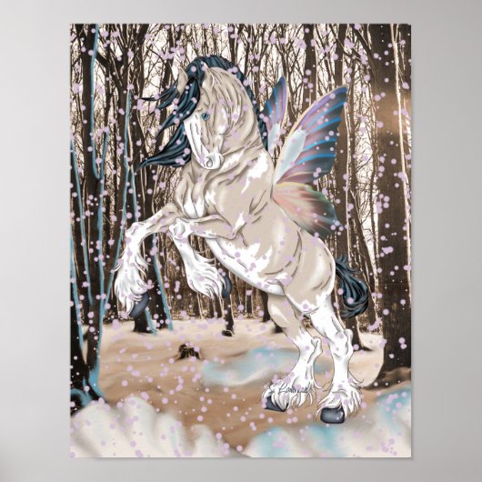 Fantasy Clydesdale Paard Fee Poster (Voorkant)
