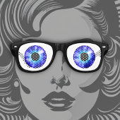 Fantasy Color Eyes Sapphire Retro Zonnebril