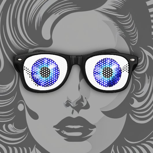 Fantasy Color Eyes Sapphire Retro Zonnebril