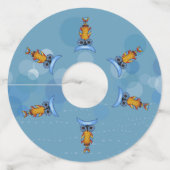 Fantasy Colorful Ownership on Blue Circles Dashes Wijnglaslabel (Voorkant)