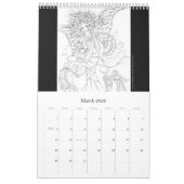 Fantasy Coloring Calendar Kalender (Mar 2026)