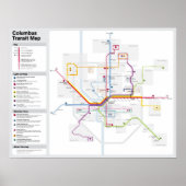 Fantasy Columbus Transit Map Poster (Voorkant)