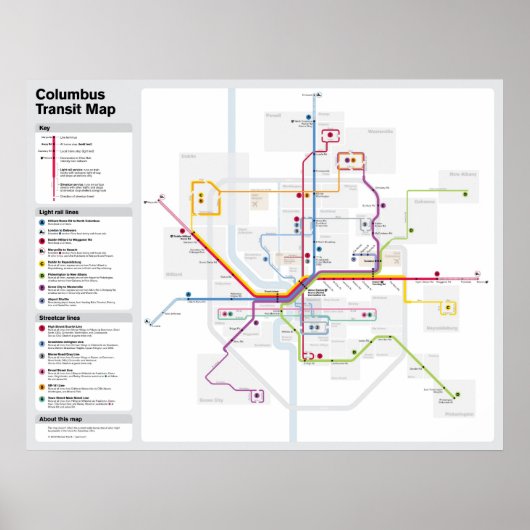 Fantasy Columbus Transit Map Poster (Voorkant)