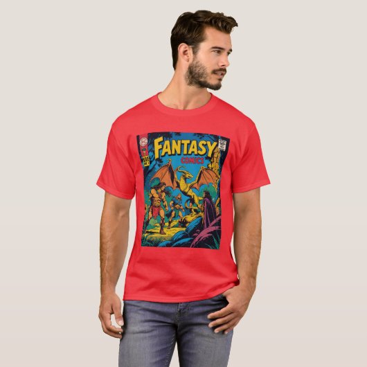 Fantasy Comics: een retro-avontuur T-shirt (Voorkant volledig)