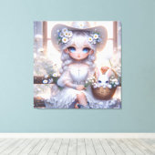 Fantasy cowgirl canvas afdruk (Insitu (Houten vloer))