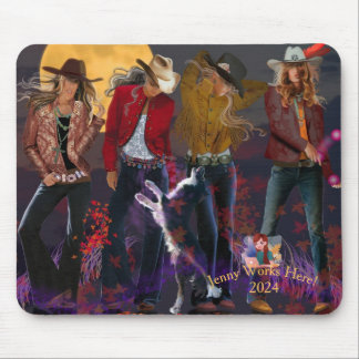 Fantasy Cowgirl, Gepersonaliseerde Logo, Mousepad Muismat