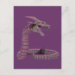 Fantasy Creature Pink Paars Briefkaart