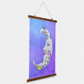 Fantasy Crescent Moon Abstracte kleurrijke vormen Hangend Wandkleed (Gebogen)