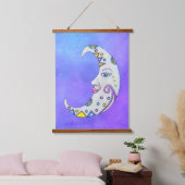 Fantasy Crescent Moon Abstracte kleurrijke vormen Hangend Wandkleed (Slaapkamer)