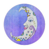 Fantasy Crescent Moon met gezicht kleurrijke vorme Snijplank (Voorkant)