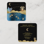 *~* Fantasy Crystal Goddess Celestial Cancer Gold Vierkante Visitekaartje (Voorkant / Achterkant)
