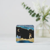 *~* Fantasy Crystal Goddess Celestial Gold Glitter Vierkante Visitekaartje (Staand voorkant)