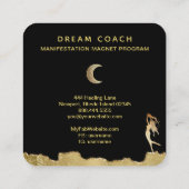 *~* Fantasy Crystal Goddess Celestial Gold Glitter Vierkante Visitekaartje (Achterkant)