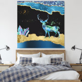 *~* Fantasy Crystal Herten Celestial GLITTER AP8 Canvas Afdruk (Insitu (Slaapkamer))