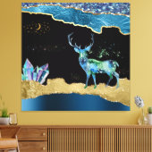 *~* Fantasy Crystal Herten Celestial GLITTER AP8 Canvas Afdruk (Insitu (Woonkamer))