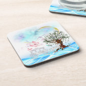 Fantasy Crystal Horse Carriage Bier Onderzetter (Linkerzijde)