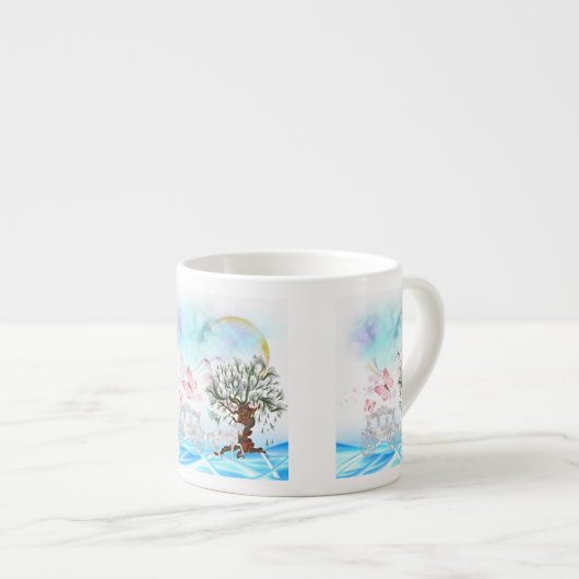 Fantasy Crystal Horse Carriage Espresso Kop (Voorkant rechts)