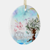 Fantasy Crystal Horse Carriage Keramisch Ornament (Rechts)