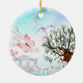 Fantasy Crystal Horse Carriage Keramisch Ornament (Achterkant)