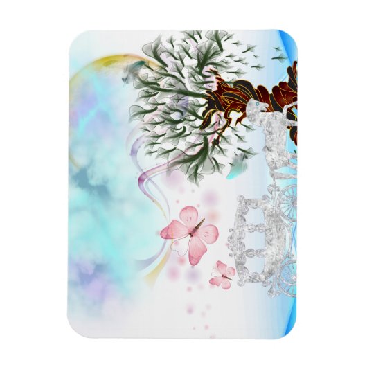 Fantasy Crystal Horse Carriage Magneet (Verticaal)