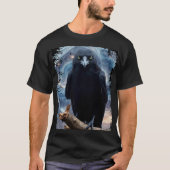 Fantasy Crystal Perched Raven-Crow T-shirt (Voorkant)
