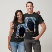 Fantasy Crystal Perched Raven-Crow T-shirt (Unisex)