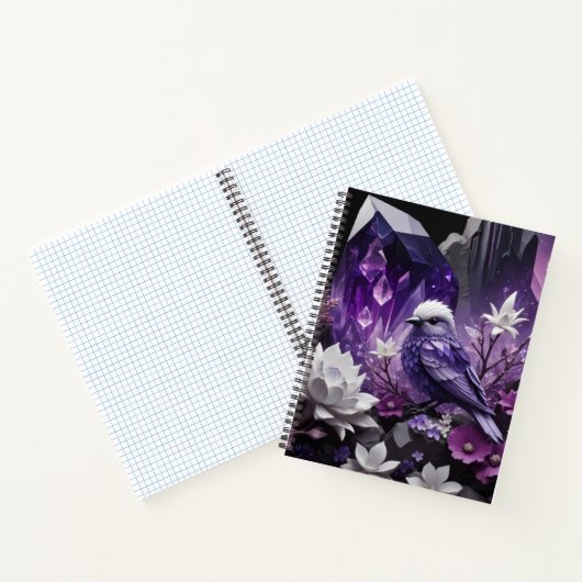 Fantasy Crystal - Tuin Bloemen Vogel Notitieboek (Binnen)
