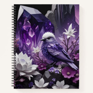 Fantasy Crystal - Tuin Bloemen Vogel Notitieboek