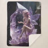Fantasy Crystals Amethyst Fairy Sherpa Deken (Voorkant)