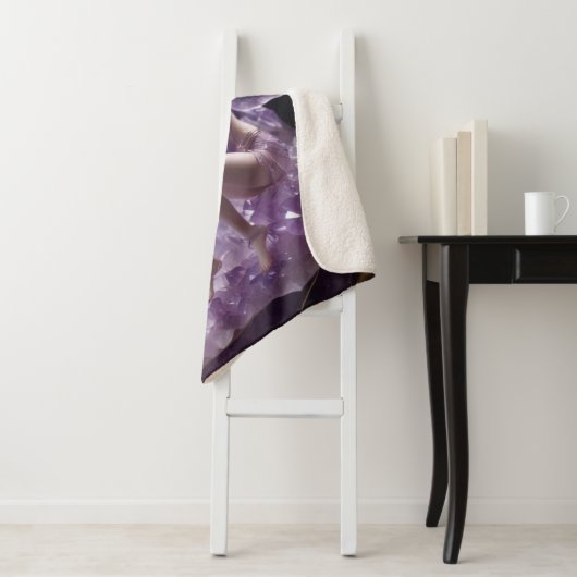 Fantasy Crystals Amethyst Fairy Sherpa Deken (In situ)