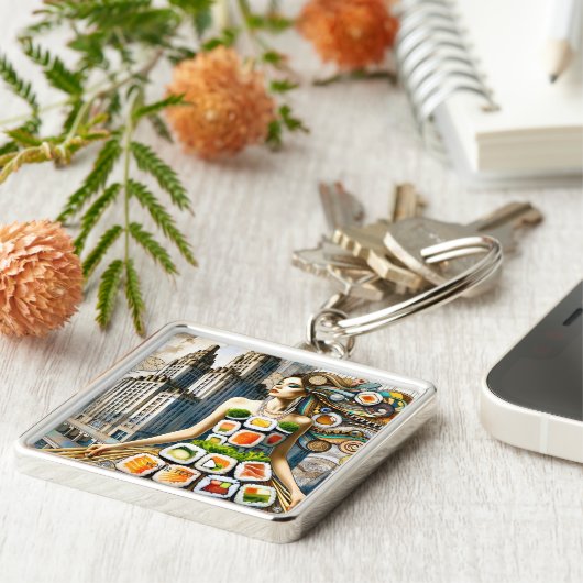 Fantasy Cute Abstract Sushi Dress Sleutelhanger (Zijkant)