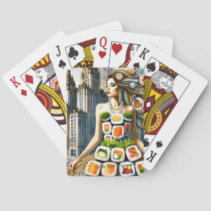 Fantasy Cute Abstract Sushi Jurk Pokerkaarten