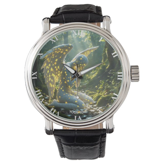 Fantasy Cute Angelic Figure Puzzle Horloge (Voorkant)