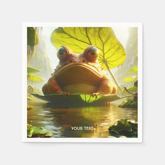 Fantasy Cute Angry Frog Leaf Servet (Voorkant)