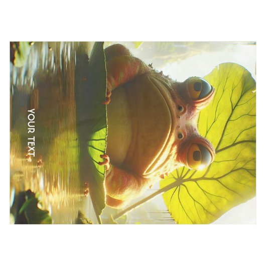 Fantasy Cute Angry Frog Leaf Tafelkleed (Voorkant (Horizontaal))