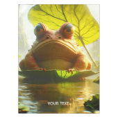 Fantasy Cute Angry Frog Leaf Tafelkleed (Voorkant)